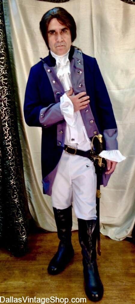 AMERICA 250 HISTORICAL COSTUMES: Get US Iconic Characters, Alexander Hamilton, Independence Day Costume Ideas, American True Heroes, 4th of July Celebration Outfits from Dallas Vintage Shop.
