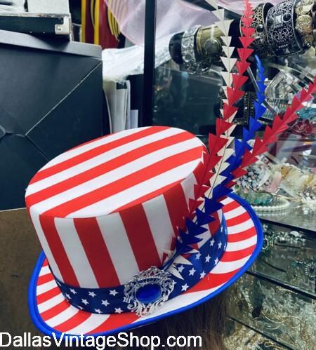 Patriotic AMERICA 250 LADIES HATS: Do you Prefer Flamboyant or Sophisticated Hats? Whimsical or Refined? Dallas Vintage Shop does it all.