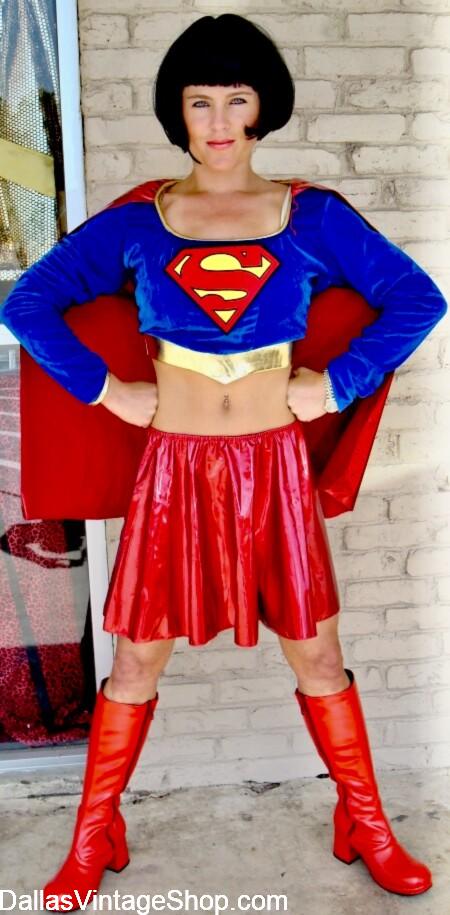 AMERICA 250 UNIQUE COSTUMES: Here we show our Super Girl Semi-sexy Costume. Get Sexy & Not So Sexy Superhero & Super Heroine Costumes at Dallas Vintage Shop. AMERICA 250 UNIQUE COSTUMES: Get Sexy & Semi-Sexy, Patriotic Super Girl & other Superhero & Super Heroine Costumes from Dallas Vintage Shop.