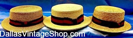 PATRIOTIC MEN'S TRADITIONAL HATS: Shown here are Quality Skimmers, Boaters, Politician's Hats & Top Hats at Dallas Vintage Shop. PATRIOTIC MEN'S TRADITIONAL HATS: Get Skimmers, Boaters, Politician's Hats & Top Hats at Dallas Vintage Shop.