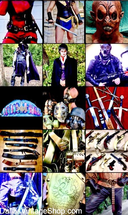 GEN CON 2026 INDY COSPLAY COSTUMES: Shown here are several of our Cosplay, Anime, Sci-fi, Superhero, & Villain Inspired TTRPG Characters Outfits. Get Weapons, Swords, LARP Gear & Accessories at Dallas Vintage Shop. GEN CON 2026 INDY COSPLAY COSTUMES: Get Cosplay, Anime, Sci-fi, Superheroes, & Villains Inspired TTRPG Characters Outfits. Get Weapons, Swords, LARP Gear & Accessories at Dallas Vintage Shop.