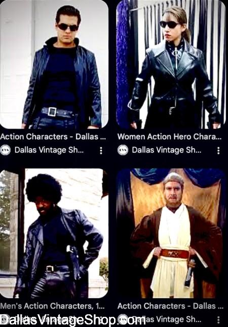 FAN EXPO 2026 DALLAS COSTUME POLICIES. GET some of our GREAT Costume Ideas, like these STAR WARS, MATRIX, VINTAGE ACTION HEROES & SCI-FI CHARACTER Costumes from Dallas Vintage Shop.