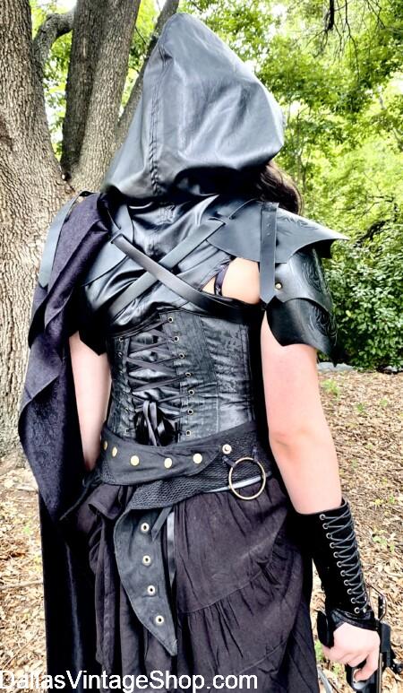 D&D COSTUMES: Shown here is one or our OC Rogue Assassin, Lethal Shadow Killer (rear view) Supreme Quality Costume. We have more LARP ATTIRE for D&D Cosplay at Dallas Vintage Shop. D&D COSTUMES: Shown here is one or our OC Rogue Assassin (rear view) Supreme Quality Costume. We have more LARP ATTIRE for D&D Cosplay at Dallas Vintage Shop.