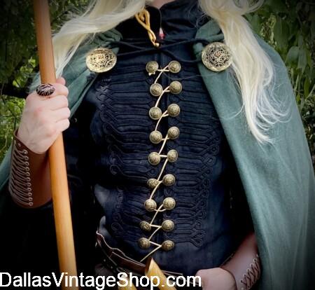WOOD ELF FANGER, FIGHTER D&B COSTUMES: Here we show some pieces from ur unlimited LARP Decorative Garb Collection of Elven Tunics, Cloaks, Emblems, Broaches, Rings & Bracers from Dallas Vintage Shop. WOOD ELF FANGER, FIGHTER D&B COSTUMES: We have Unlimited LARP Decorative Garb, Elven Tunics, Cloaks, Emblems, Broaches, Rings & Bracers at Dallas Vintage Shop.