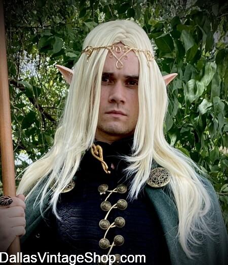 D&D WOOD ELF, RANGER COSTUME with Quality Character Wigs, Elven Ears & Decorative Elven Circlet. D&D WOOD ELF, RANGER COSTUME: Get Quality Elven Character Wigs, Ears & Decorative Elven Circlets at Dallas Vintage Shop.