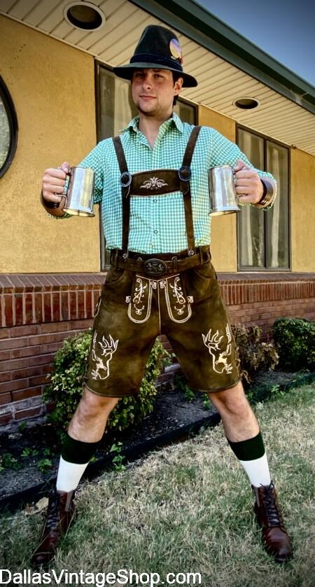 OKTOBERFEST: Get Lederhosen, Quality Suede & Leather; Checkered or white Shirts: Tyrolean, Alpine, & Bavarian Hats; Hat Pins & much more from Dallas Vintage Shop. OKTOBERFEST: Get Lederhosen, Quality Suede & Leather; Checkered or white Shirts: Tyrolean, Alpine, & Bavarian Hats; Hat Pins & much more from Dallas Vintage Shop.