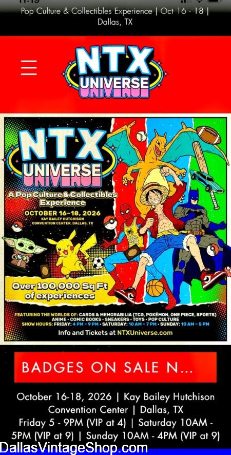 NTX UNIVERSE: Event Dates, Details, Costume Policies & Costume Contest Rules. Plus Get NTX Universe Cosplay Costume Suggestions from Dallas Vintage Shop. NTX UNIVERSE: Event Dates, Details, Costume Policies & Costume Contest Rules. Plus Get NTX Universe Cosplay Costume Suggestions from Dallas Vintage Shop.