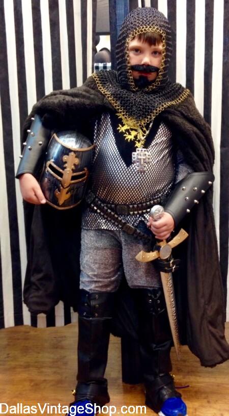 HALLOWEEN BOYS COSTUMES: This Supreme Quality Medieval Knight Outfit is just a Sample from our High Quality Historical, Halloween, Cosplay, School Projects, and Theme Party Costumes & Accessories for Kids. We also have Horror & Scary Costumes at Dallas Vintage Shop.