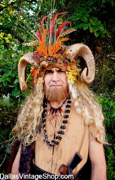 CELTIC OUTFITS: Wizards, Seers, Celtics, Druids, Fairy Tale Characters & Creatures, Garb, Gear, Head Pieces, Head Gear, Antlers, Horns, Primitive Celtic Tribal Necklaces, Betts, & Unlimited Ideas, from Dallas Vintage Shop.