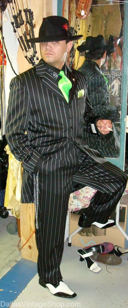 Gangster in pinstripe suit